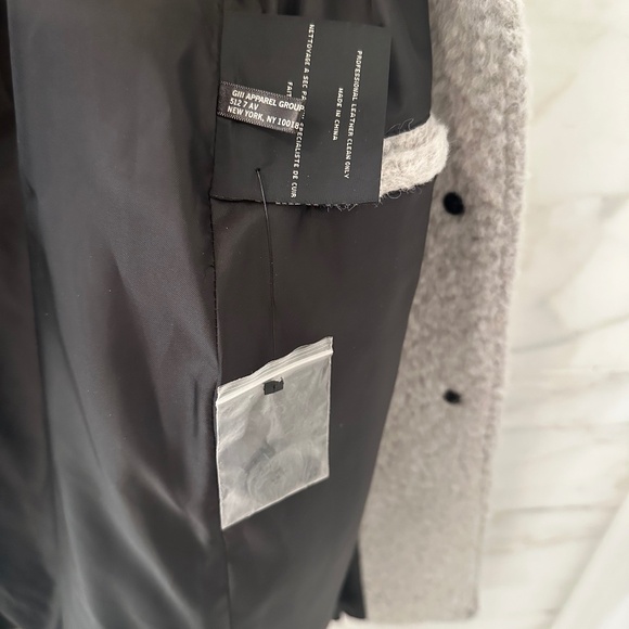 Andrew Marc Gray Wool and Alpaca Coat with Leather Trim - Picture 7 of 9